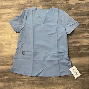 Comenii Scrub Top V neck 2 pockets size Large NWT